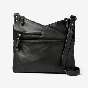 NEW OSGOODE MARLEY Cowhide Leather Kriss Kross Traveler Crossbody Bag in Black